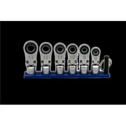 VIM Tools 6 Piece 12 Point Offset, Flex Head Ratcheting Wrench Attachments 8 - 13 mm