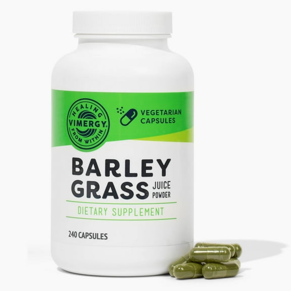 VIMERGY Barley Grass Capsules, 30 Servings Contains Vitamins - Gluten Free