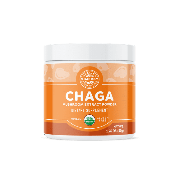 VIMERGY USDA Organic Wild Chaga Mushroom Extract Powder, 33 Servings