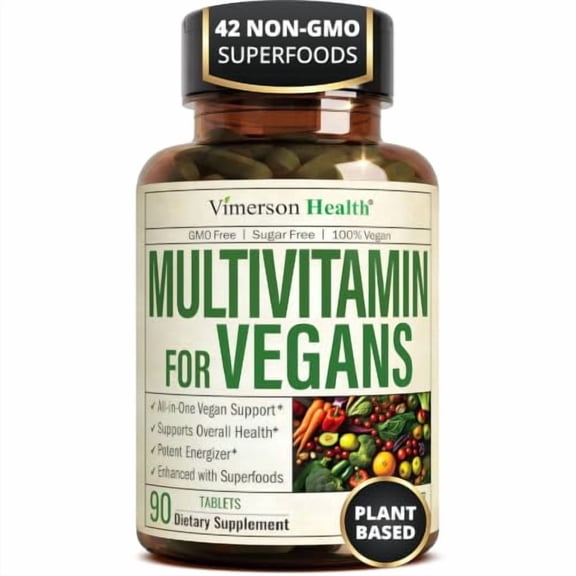 Vimerson Health Vegan Multivitamin for Women and Men: Vitamins, Chelated Minerals and Bioavailable D3 for Focus and Energy Support Daily Womens and Mens Multivitamins & Multiminerals 90 Tablets