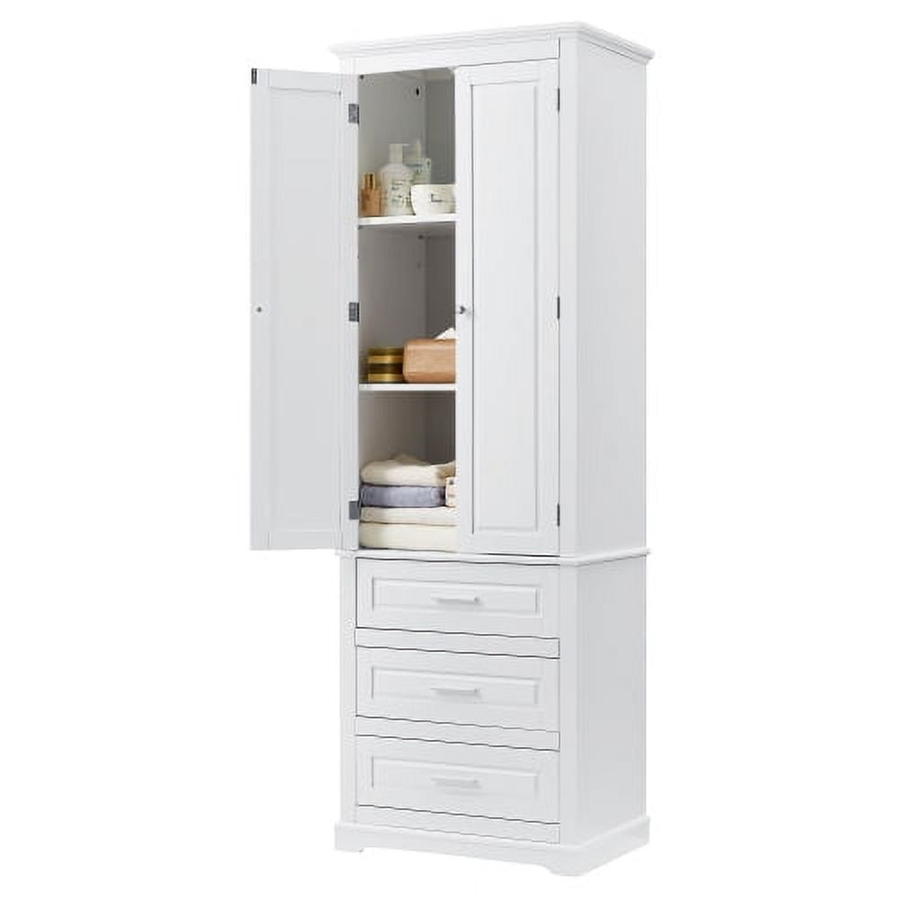 Vimiroo Bathroom Storage Cabinet with Double Doors & 3 Drawer, Tall ...