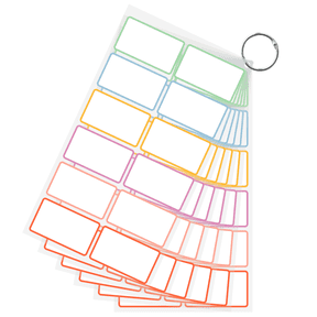 Vimiroo Dry Erase Labels Sticky Notes for Containers, Reusable Waterproof Removable Stickers for Storage Bins, Freezer, Kitchen, Classroom, Whiteboard, All Purpose Use (1.2”x 2”, Multicolor, 60 Dots)