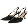 thumbnail image 1 of Vimisaoi Heeled Sandals for Women Kitten Heels Stiletto High Heel Slingback Pump Shoe Pointed Toe Slip On Closed Toe Pleated Pumps Comfortable Sexy Casual Fashion Dress Shoes, 1 of 6