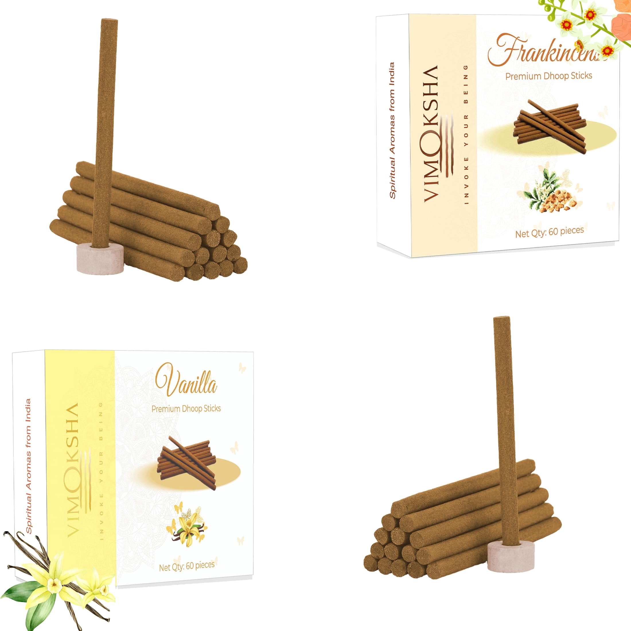 Stamford Aromatherapy Dhoop Cones - Pack Of 6 Incense Cones + Free Incense Stick | For Relaxation, Meditation, Yoga & Positive Vibes