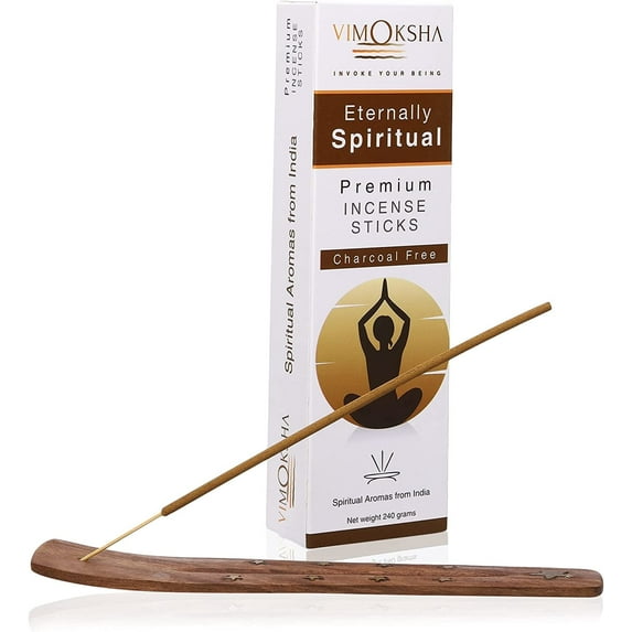 Vimoksha Premium Incense Sticks Eternally Spiritual Organic Chemicals Free For Yoga Meditation Prayer Purification Relaxation Positivity (135 Sticks/240 Grams+Incense Holder)