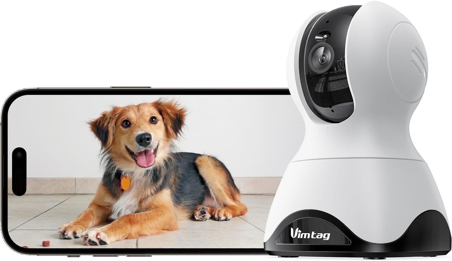 Vimtag 2.5K Pet Camera, 5G/2.4G WiFi Cameras for Home Security, 360 Pan/Tilt Indoor Camera for Dog/Cat, Baby Monitor, Phone App, Motion Tracking & Alerts, Night Vision, Two-Way Audio, Support Alexa