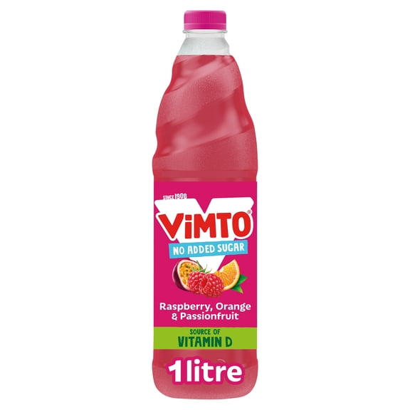 Vimto Remix Orange Raspberry Pasn/ Fruit Squash 1L, Imported from Britain