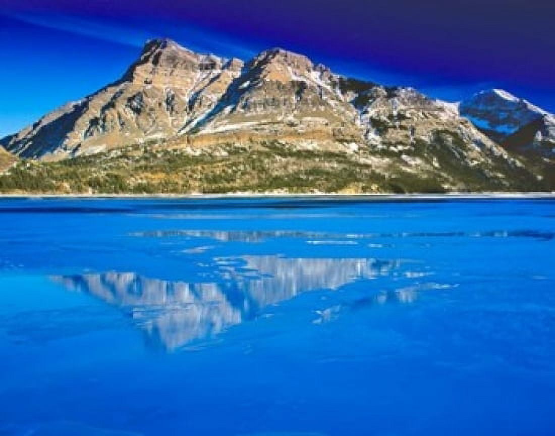Vimy Peak Reflects into Waterton Lake Wateron Lakes National Park Alberta Canada Canvas Art - Chuck Haney DanitaDelimont (24 x 18)