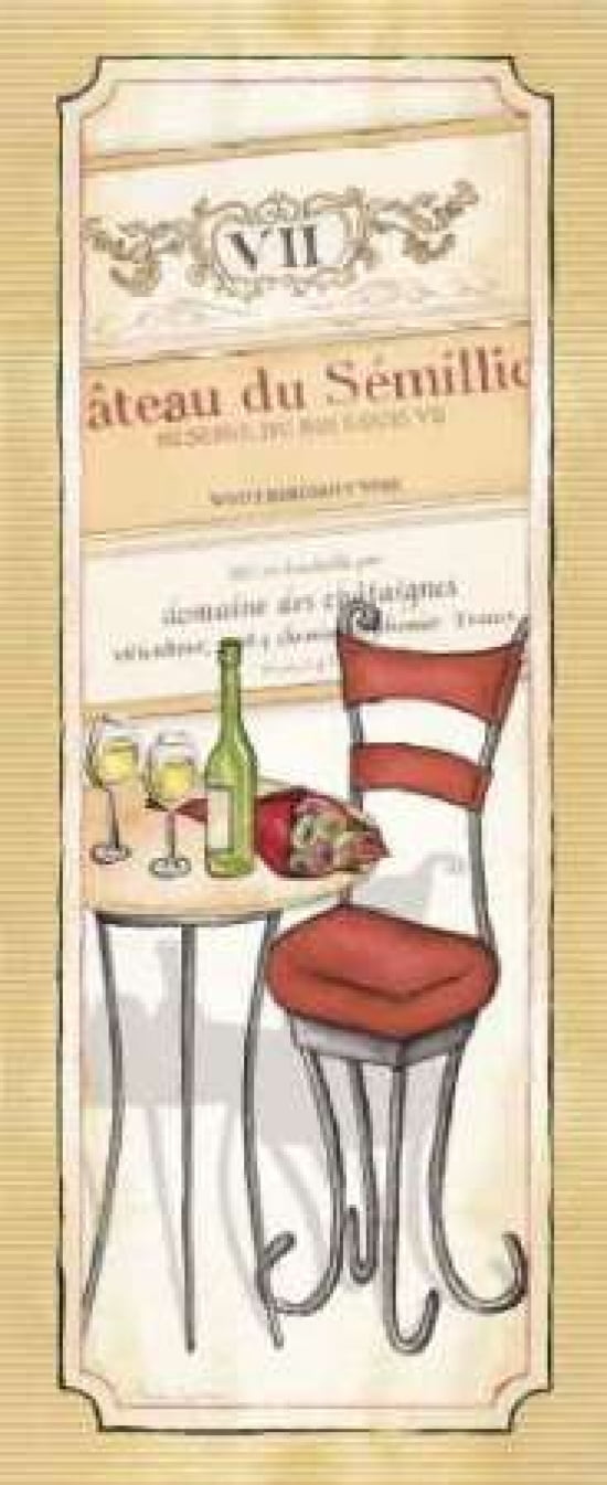 Vin Blanc Canvas Art - Andrea Laliberte (10 x 20)