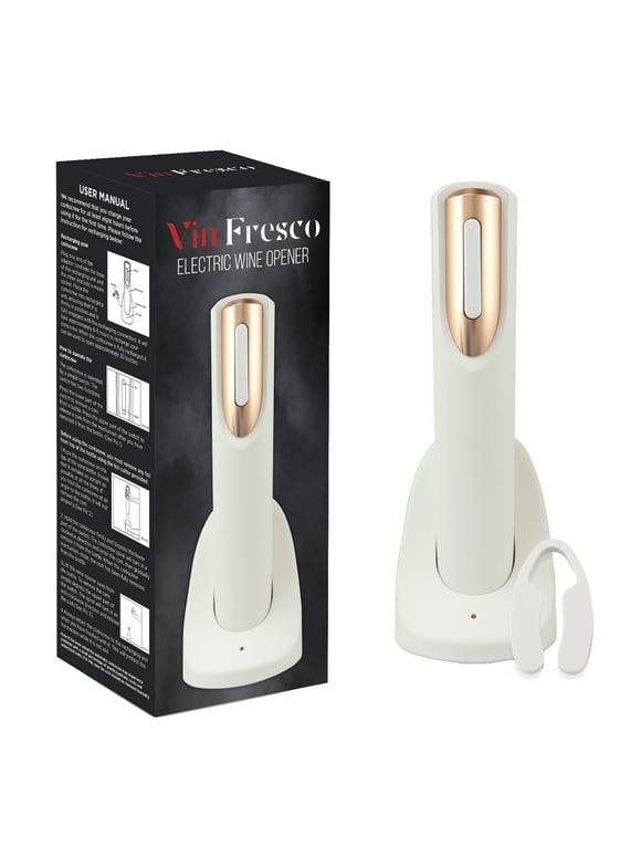 Vin Fresco Electric Wine Opener with Foil Cutter - Rechargeable and Cordless
