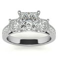 thumbnail image 1 of Vin Gol Princess Cut 1.60 ctw Three Stone Diamond Engagement Ring 14k Gold GIA Certified - 6.75, 1 of 4