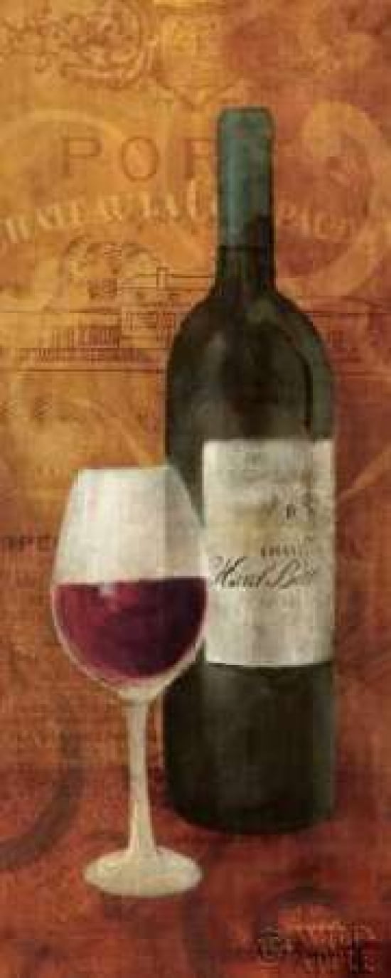 Vin Rouge Panel I Canvas Art - Albena Hristova (10 x 20)