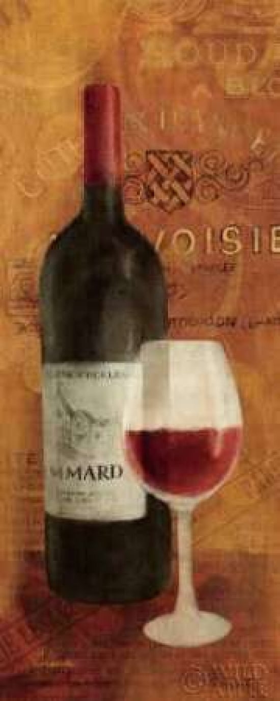 Vin Rouge Panel II Canvas Art - Albena Hristova (24 x 48)