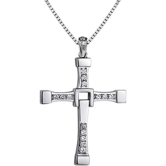 Vin diesel Smart Cross Pendant in Austrian Crystal 18K Platinum Gold Plated for Men
