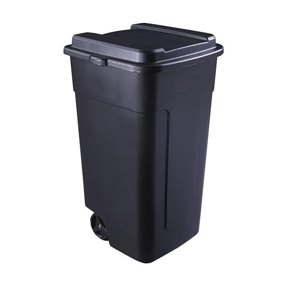 VinEry 50 gal Roughneck Wheeled Plastic Garage Trash Can, Black