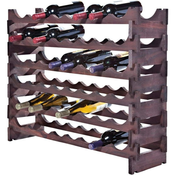 VinRack 48 Bottle Wine Rack Bottle Storage, Stained, Stackable, Sturdy Modular Design, Luxury Australian Pine Wood