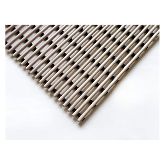 VinTube Vinyl Pool Mat Shower Bathroom Locker Room Sauna Spa Hot Tub Drains Water Comfortable on Bare Foot Mat Runner by (Tan, 3x3)