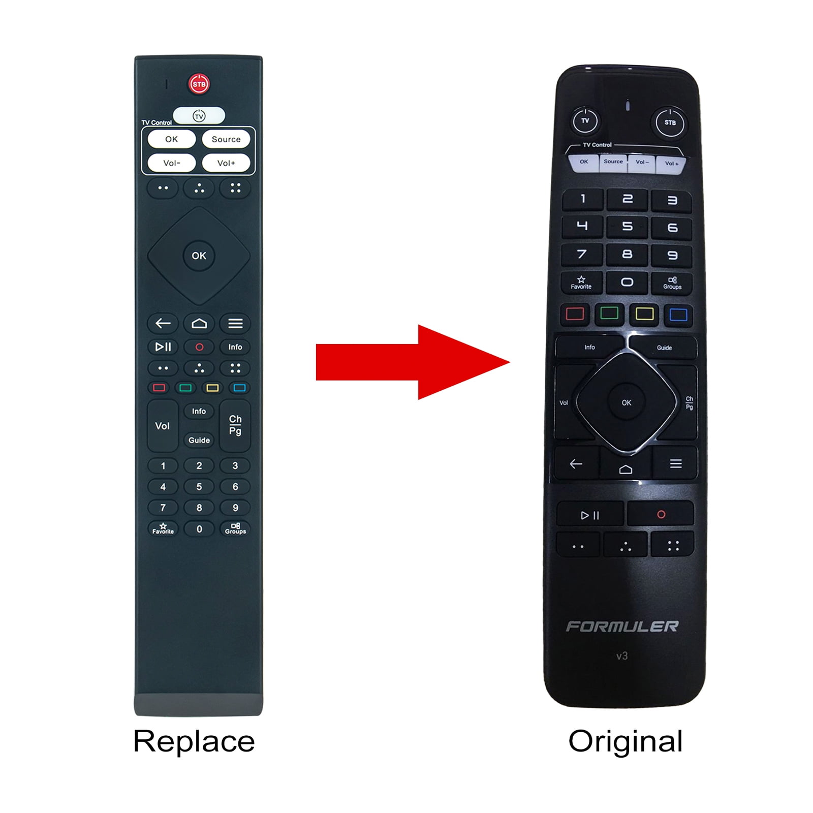 Vinabty GTVIR1 V3 Relaced Remote Control Fit For Formuler & Dreamlink