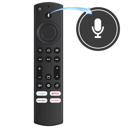 Vinabty NS-RCFNA-21 Voice Replaced Remote Control with primevideo Netflix PARTNER1 PARTNER2 Fit for INSIGNIA TV NS-58F301NA22 NS-32DF310NA19 NS-24DF310NA21 NS-50DF710NA21