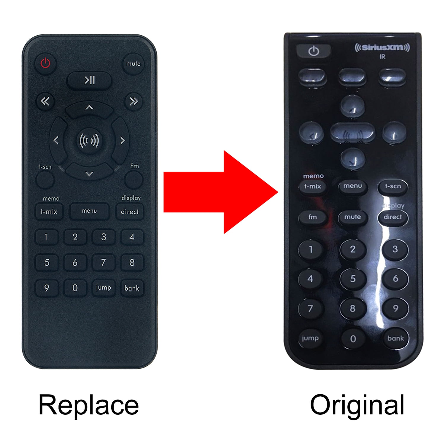 Vinabty SXIR2 Replaced Remote Control Fit For Sirius XM Radios，XM Onyx