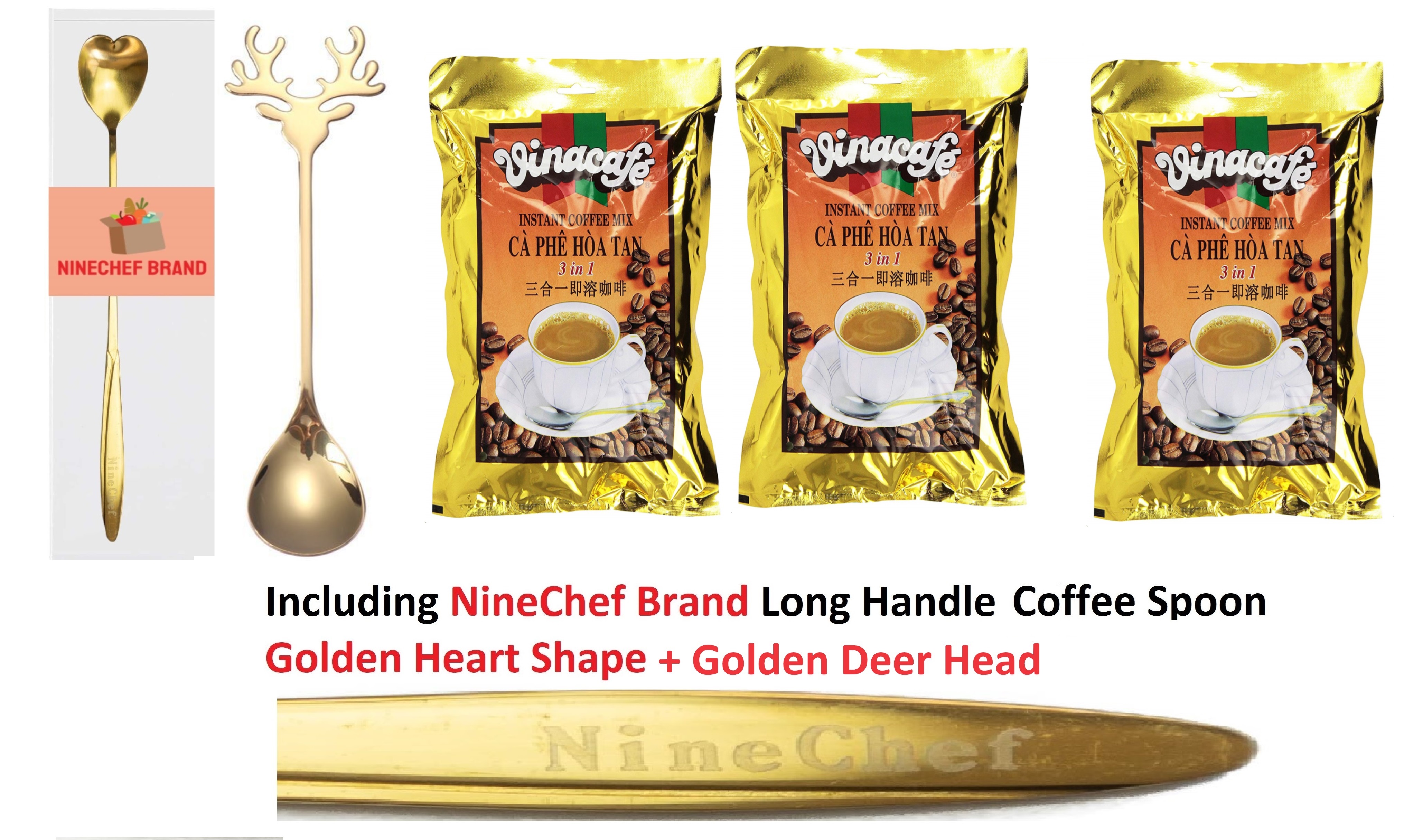 Vinacafe, Instant Herbal Coffee Mix 3 in 1 (Ca Phe Hoa Tan), 14.1 oz