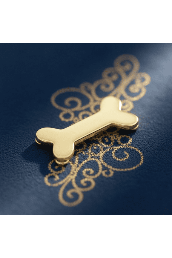 14K Solid Yellow Gold Dog Bone Pendant for Women & Teens