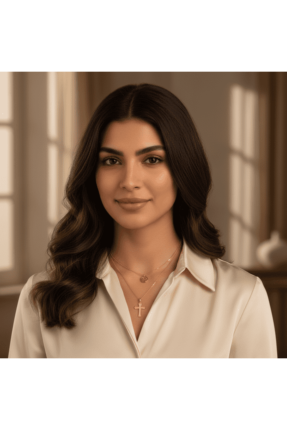 14K Solid Yellow Gold Ornate Latin Cross Pendant for Women & Teens