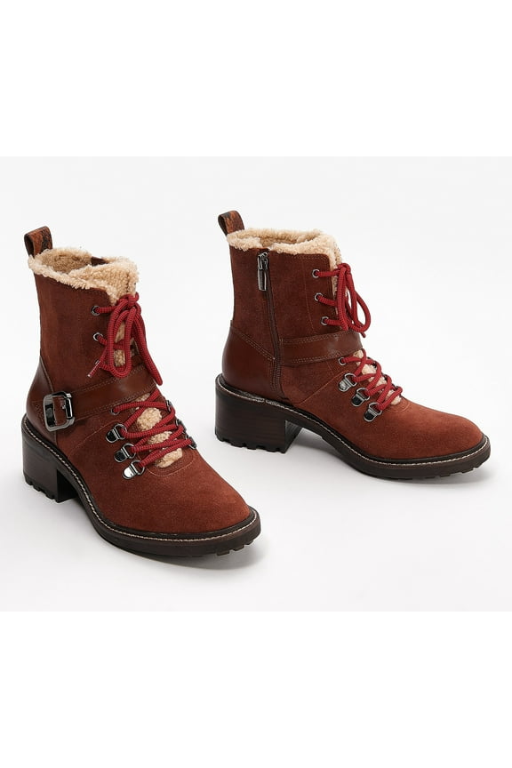 3 Inch Heel Leather or Suede Lace-Up Hiking Boots Kainder