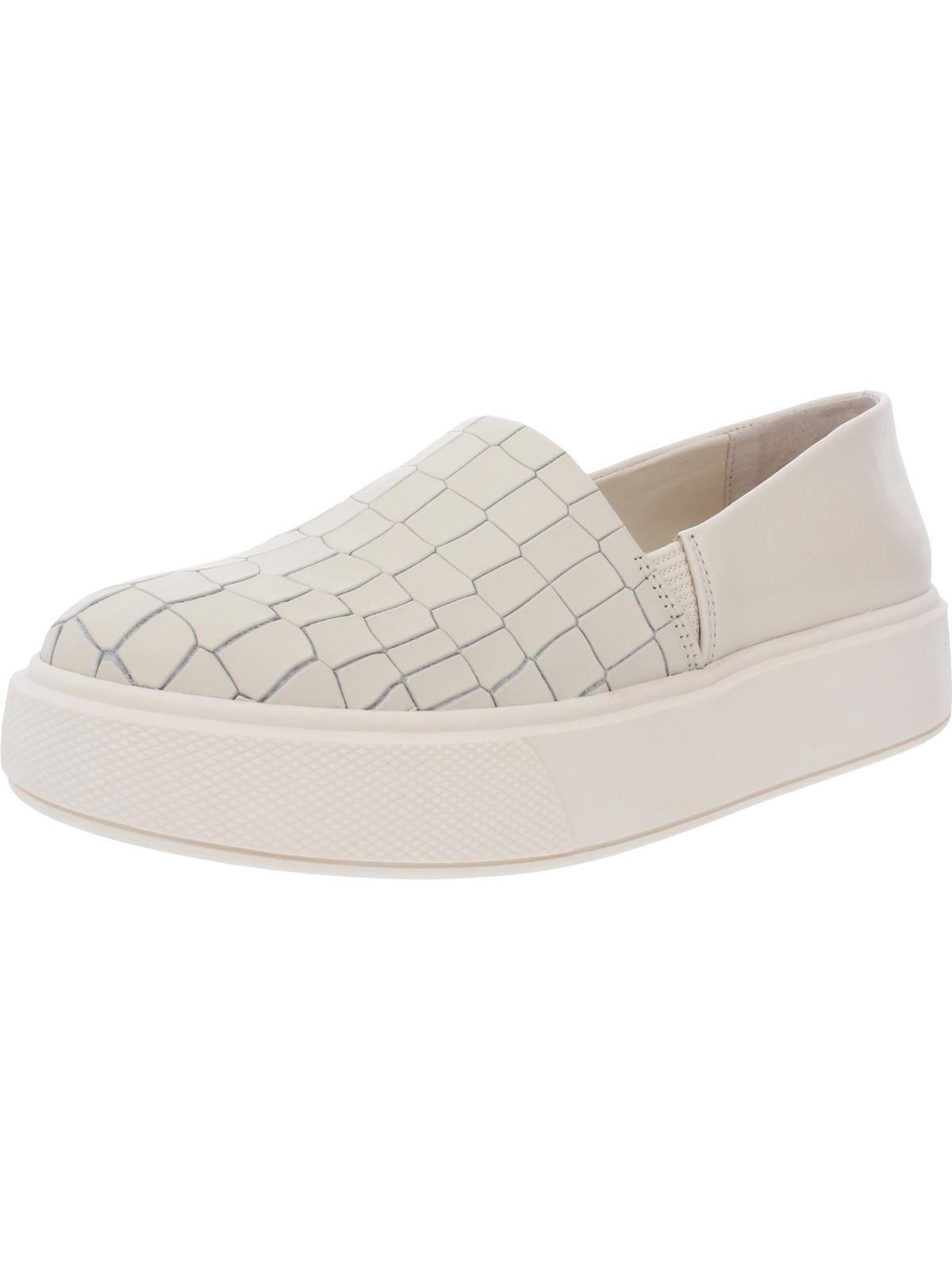 Vince Camuto Abbinna Leather Slip On Platform Sneakers White 