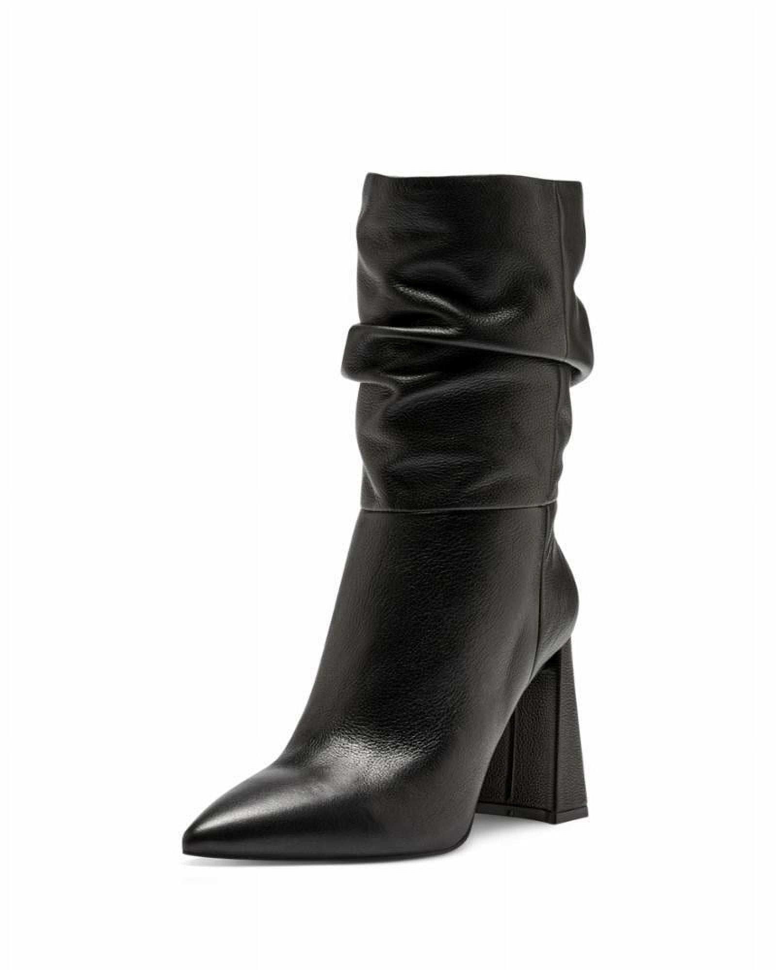 black leather slouch boots