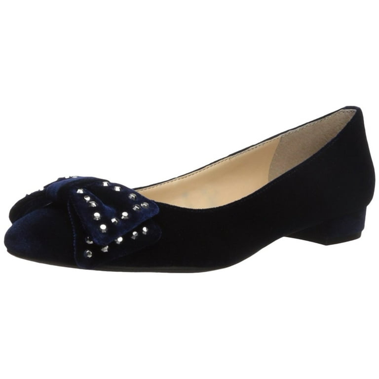 Vince Camuto Annaley Velvet Fabric Studded Ballet Flats Royal Blue