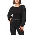 thumbnail image 1 of Vince Camuto Apparel Women's L/S Mix Media Top W Chiffon Sl Black , M Reg US, 1 of 4