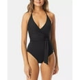 thumbnail image 1 of Vince Camuto BLACK V-Neck Wrap-Tie One-Piece Swimsuit, US 10, 1 of 2