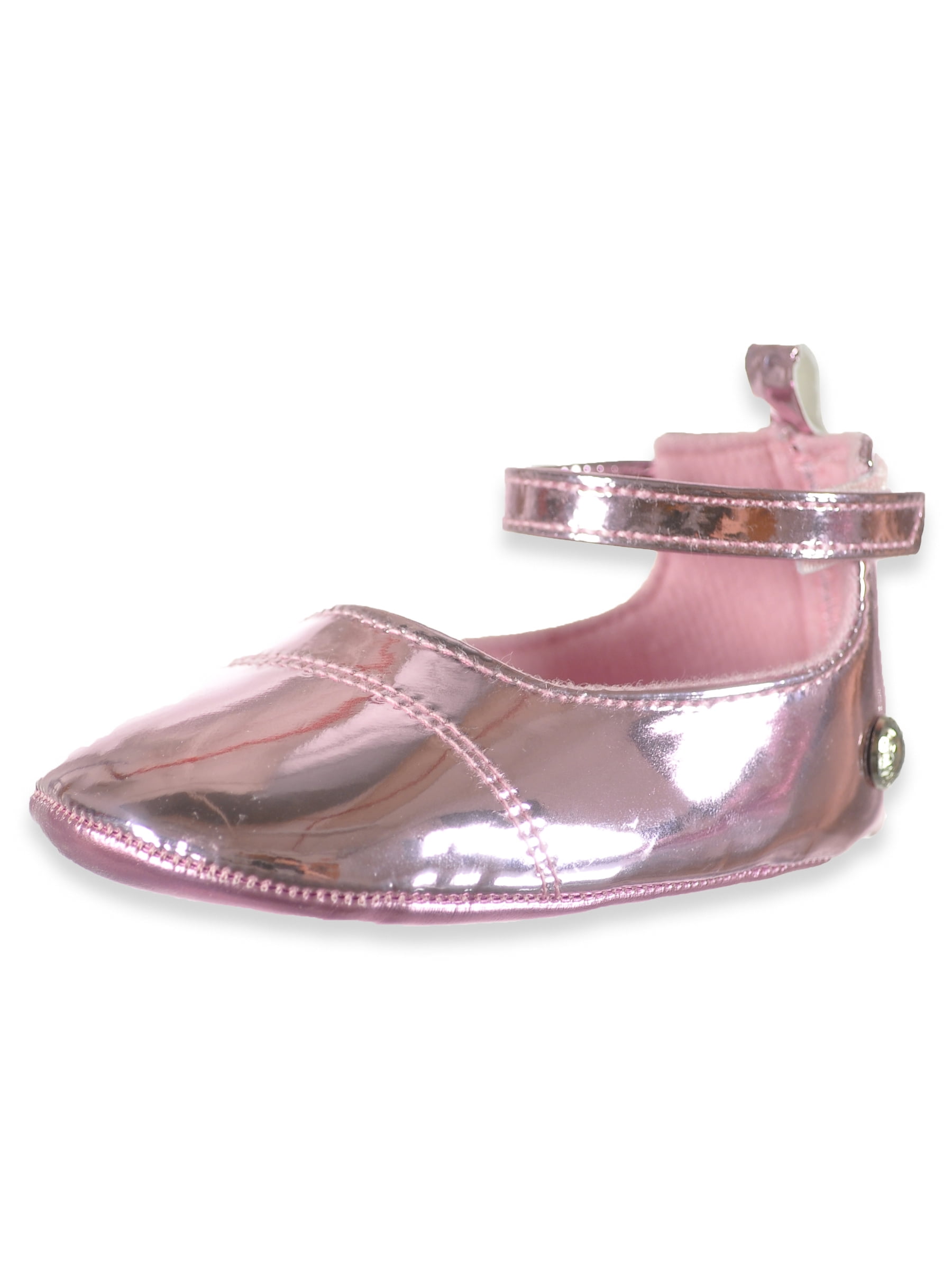 Vince Camuto Baby Girls' Shimmer Strap Booties pink,