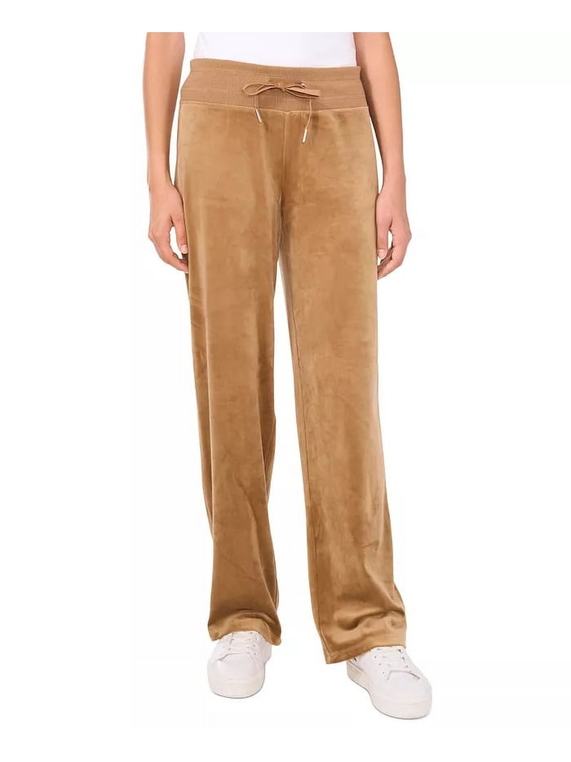 Vince Camuto CAMEL Women's Velour Drawstring-Waist Straight-Leg