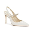 thumbnail image 1 of Vince Camuto Dallinza White Pointed Toe Rhinestone Pointed Slingback Pump, 1 of 1