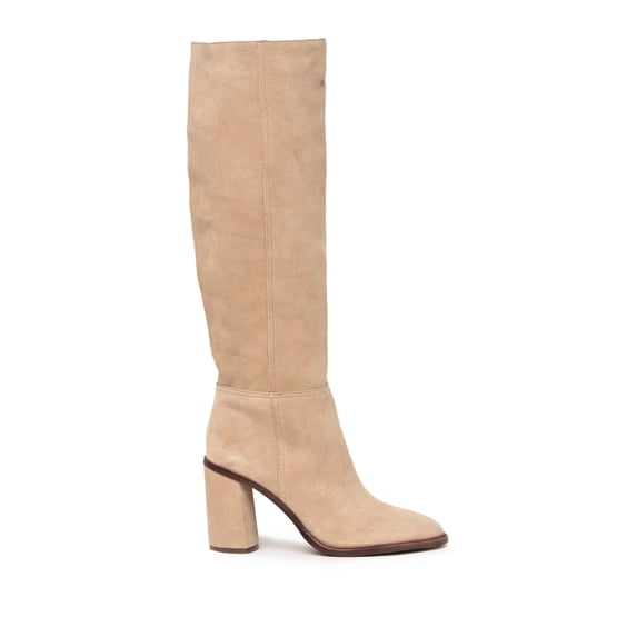 Vince Camuto Dameera Black Suede Fashion High Block Heel Rounded Toe Dress Boots (Southern Breeze, 6)