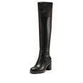 thumbnail image 1 of Vince Camuto Dasemma Black Leather Over The Knee Chunky Heel Leather Boots (Black, 7.5), 1 of 6