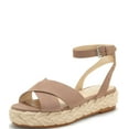thumbnail image 1 of Vince Camuto Delindan Dusty Mink Taupe Suede Ankle Strap Flatform Espadrille Sandal (Dusty Mink Taupe, 8.5), 1 of 2