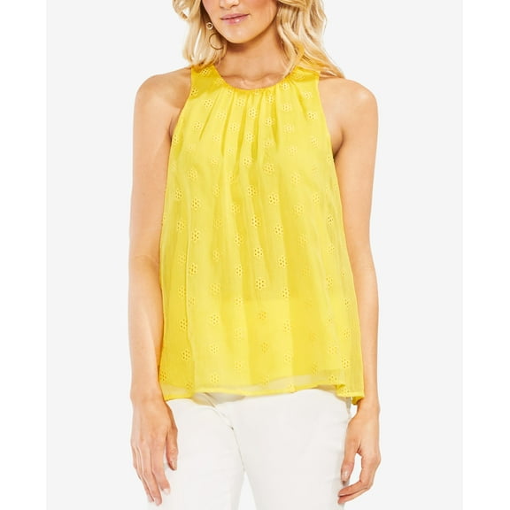 Vince Camuto Embroidered Eyelet Blouse Pineapple XL