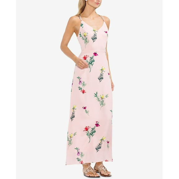 Vince Camuto Floral Print Maxi Dress Eden Pink 12