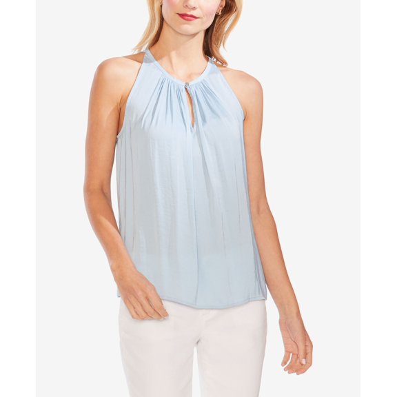 Vince Camuto Gathered Neck Keyhole Top Bluebell 2XS