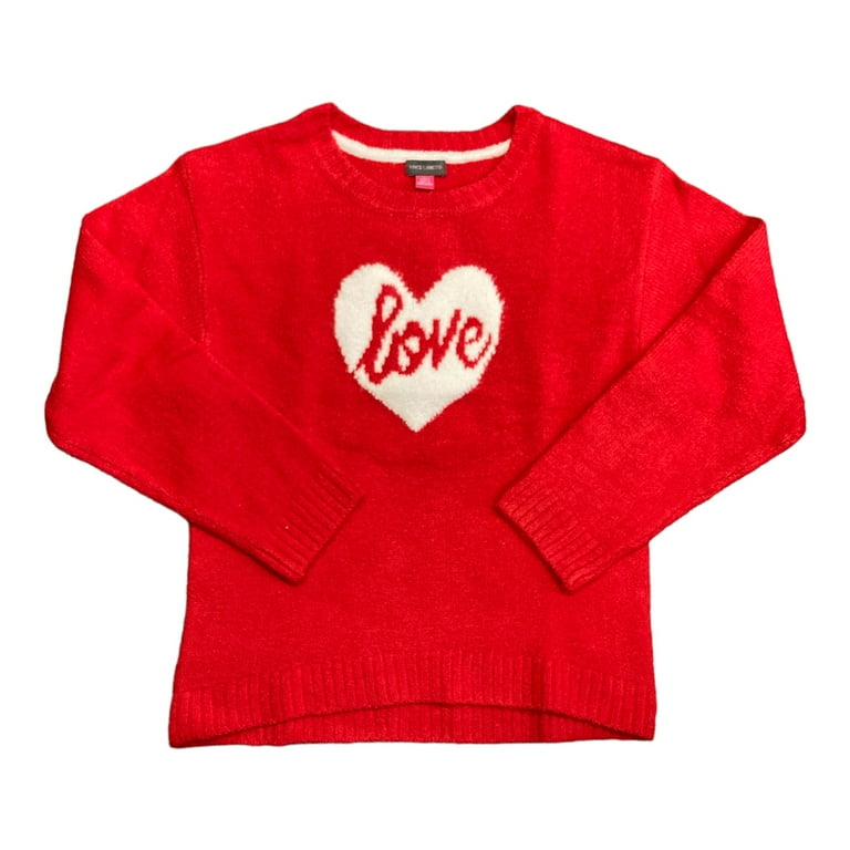Vince Camuto Girl's Long Sleeve Soft Knit Valentine's Day Sweater