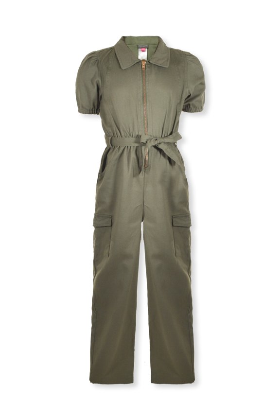Girls' Twill Jumpsuit Color: army camo Size: 12