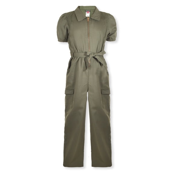 Vince Camuto Girls' Twill Jumpsuit Color: army camo Size: 8