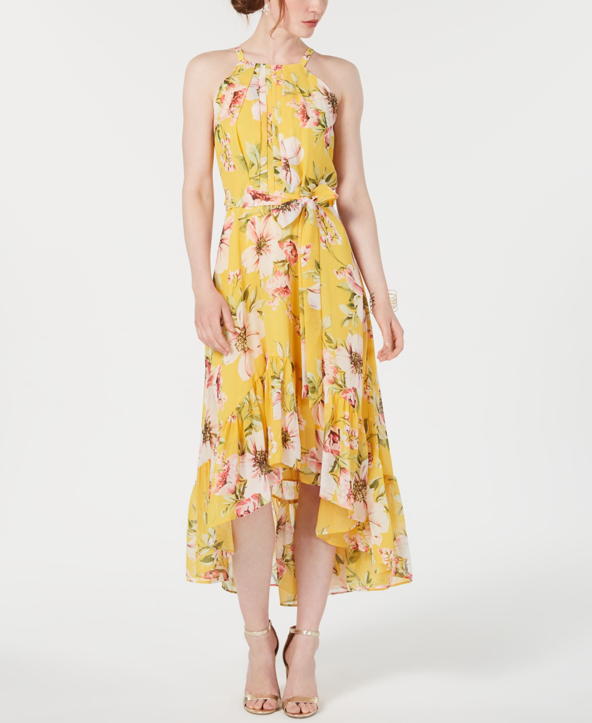 vince camuto floral lace fit & flare midi dress Samira Blue Sparkly Mermaid Maxi Dress with Slit