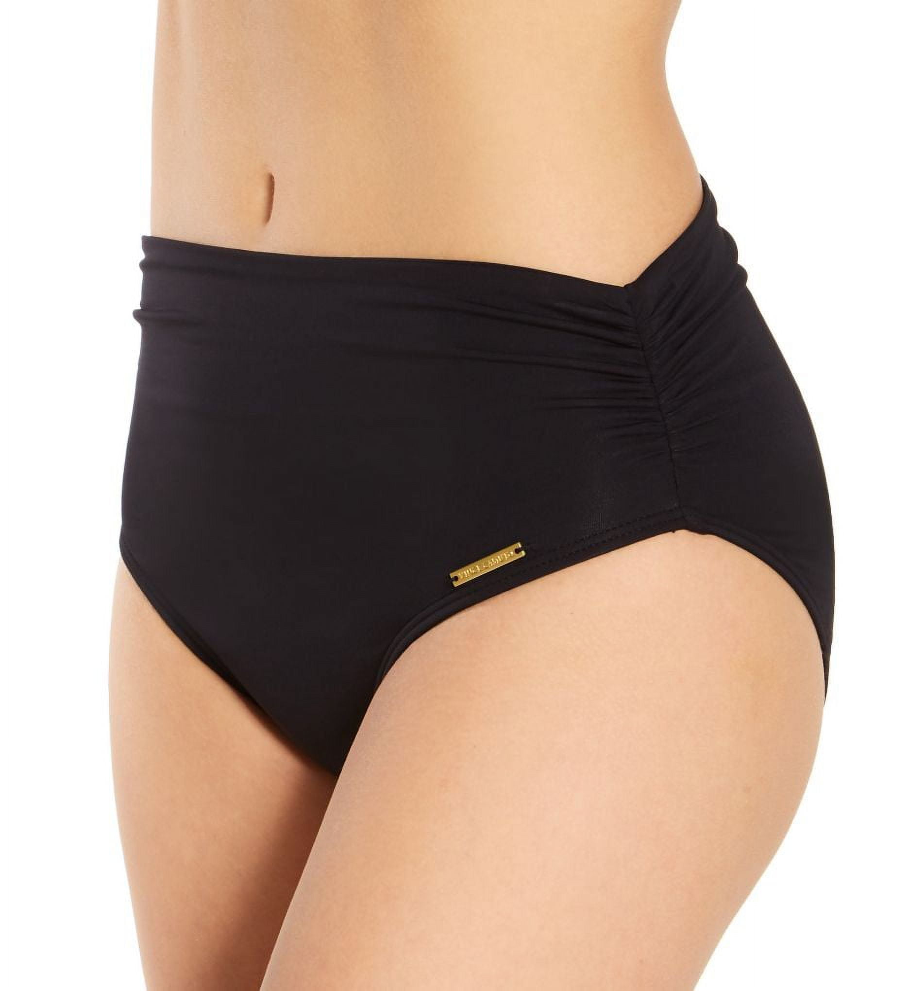 Vince Camuto Women's High-Waist Bikini Swim Bottom Separates Swimsuit (L, Black)