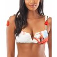 thumbnail image 1 of Vince Camuto IVORY FLORAL V-Wire Tie-Strap Bikini Swim Top, US Small, 1 of 4