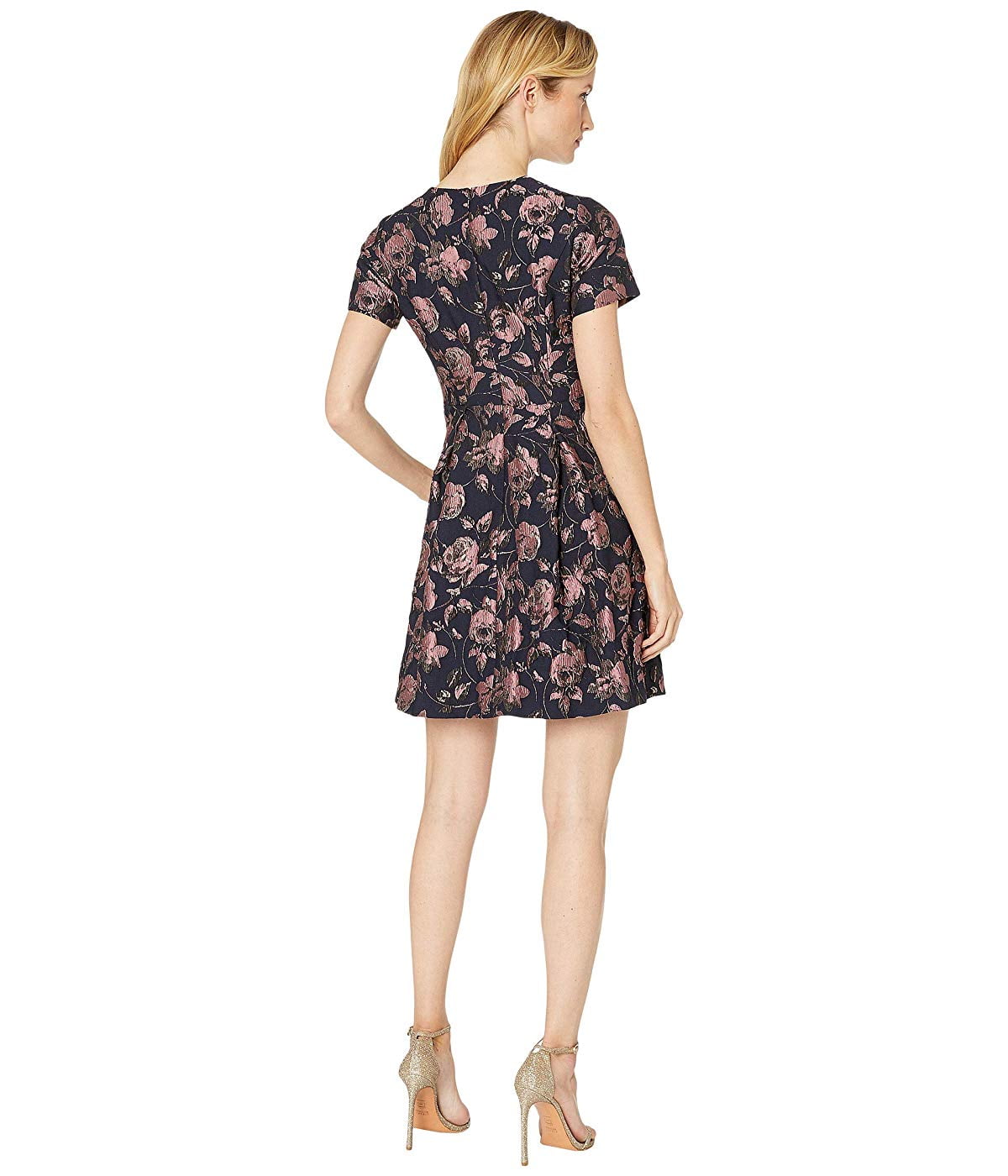 Vince Camuto Abito Da Cocktail Donna In Jacquard Con Maniche Ad Aletta – Fit & Flare
