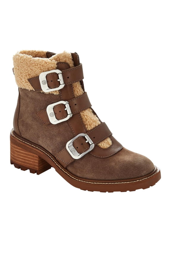 Vince Camuto Klerica Leather and Faux Fur Moto/Hiker Boot